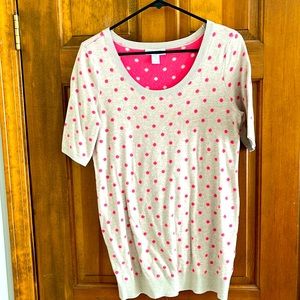 Large Motherhood Maternity half sleeve polka dot sweater